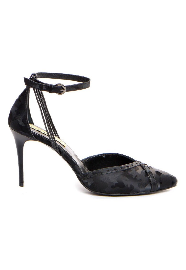 Pantofi stiletto piele naturala Negru Camuflaj Rihanna