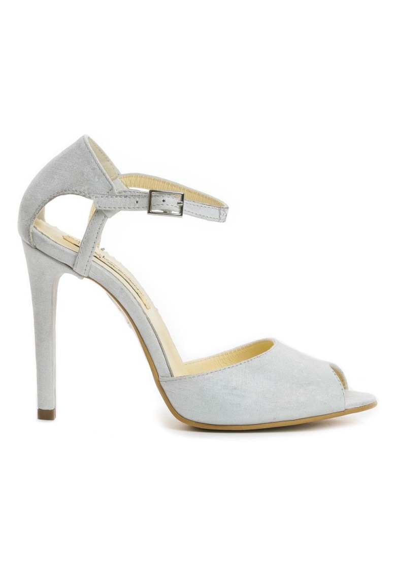Sandale mireasa piele naturala Silver Jacqueline