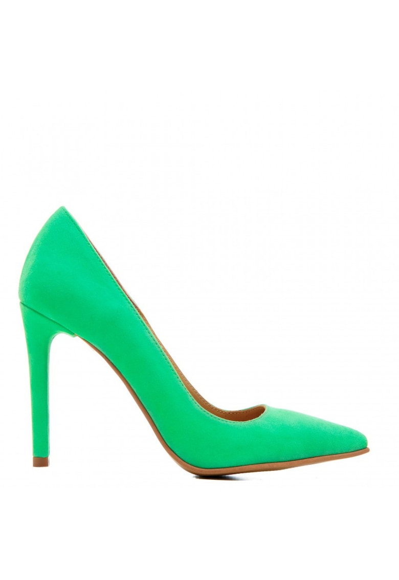 Pantofi stiletto piele naturala Verde Lime