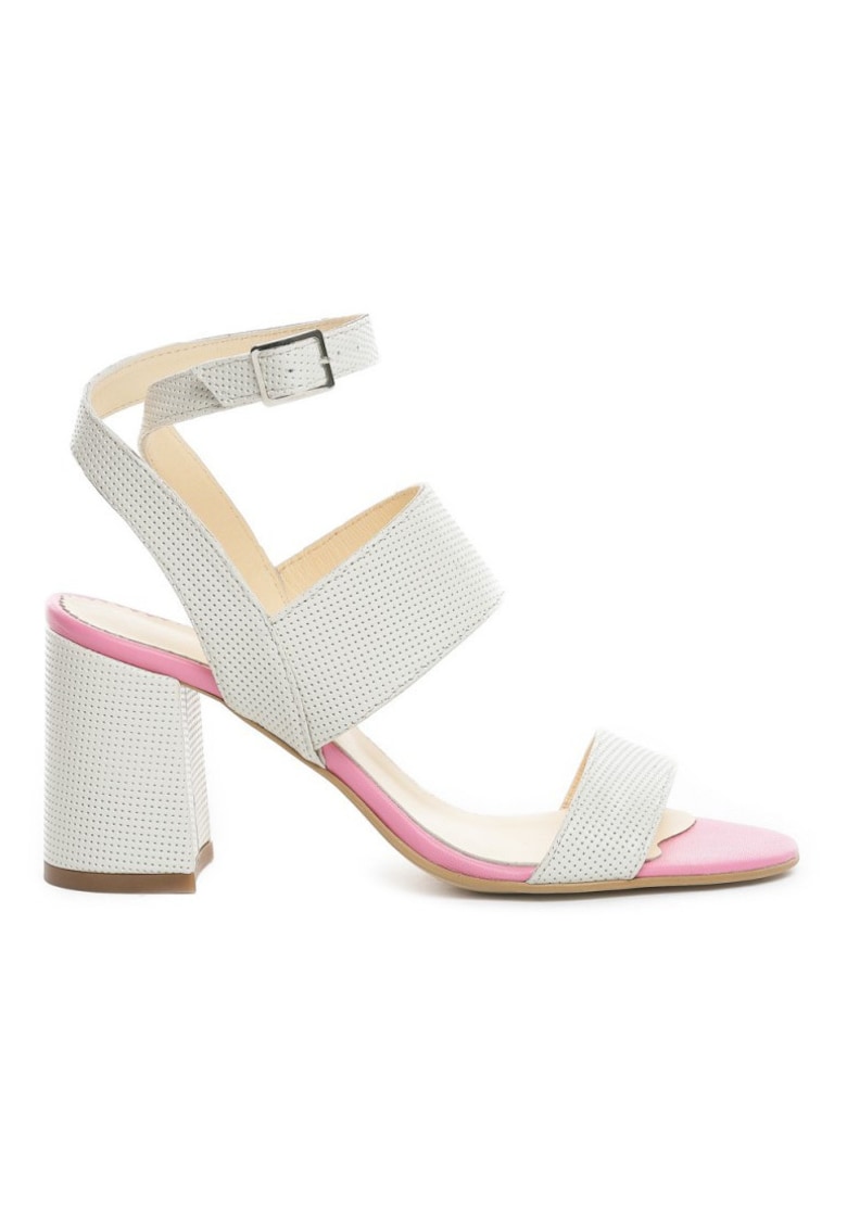 Sandale piele toc gros New Look White