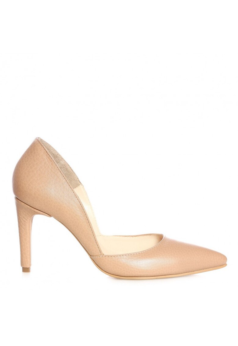 Pantofi stiletto piele naturala Nude Cappuccino