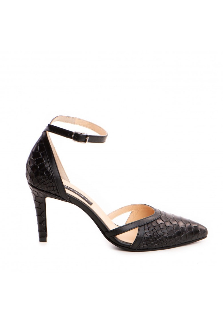 Pantofi stiletto piele naturala Negru Cassandra