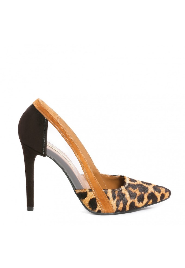 Pantofi stiletto piele naturala Transparent