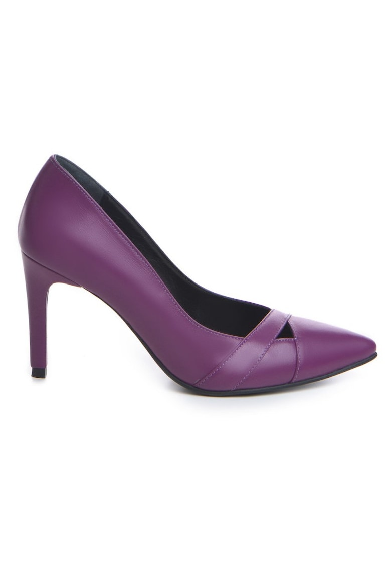 Pantofi Stiletto Piele Naturala Mov Pin-Up