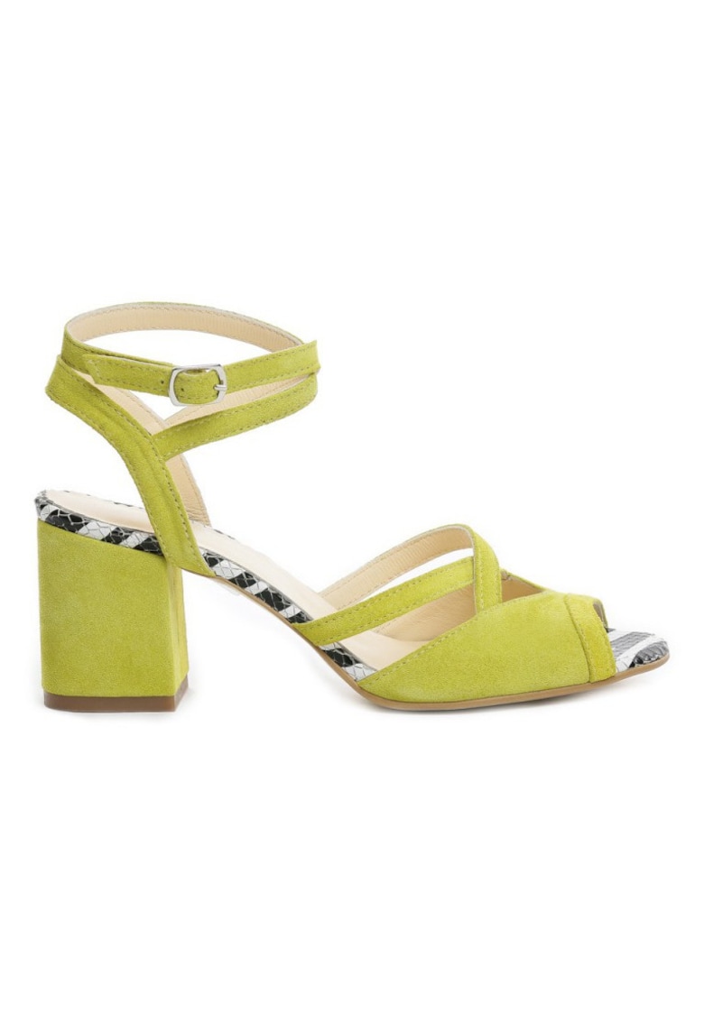 Sandale dama Belle Green Lime Piele Naturala