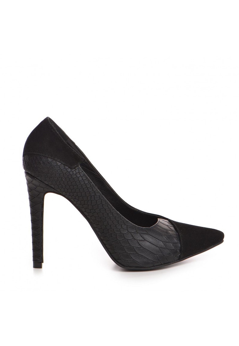 Pantofi stiletto piele naturala Negru Selma