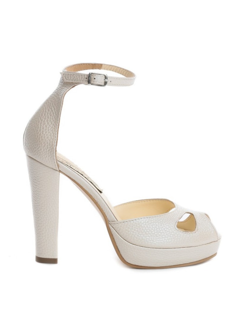 Sandale mireasa piele naturala Ivoire The 70's