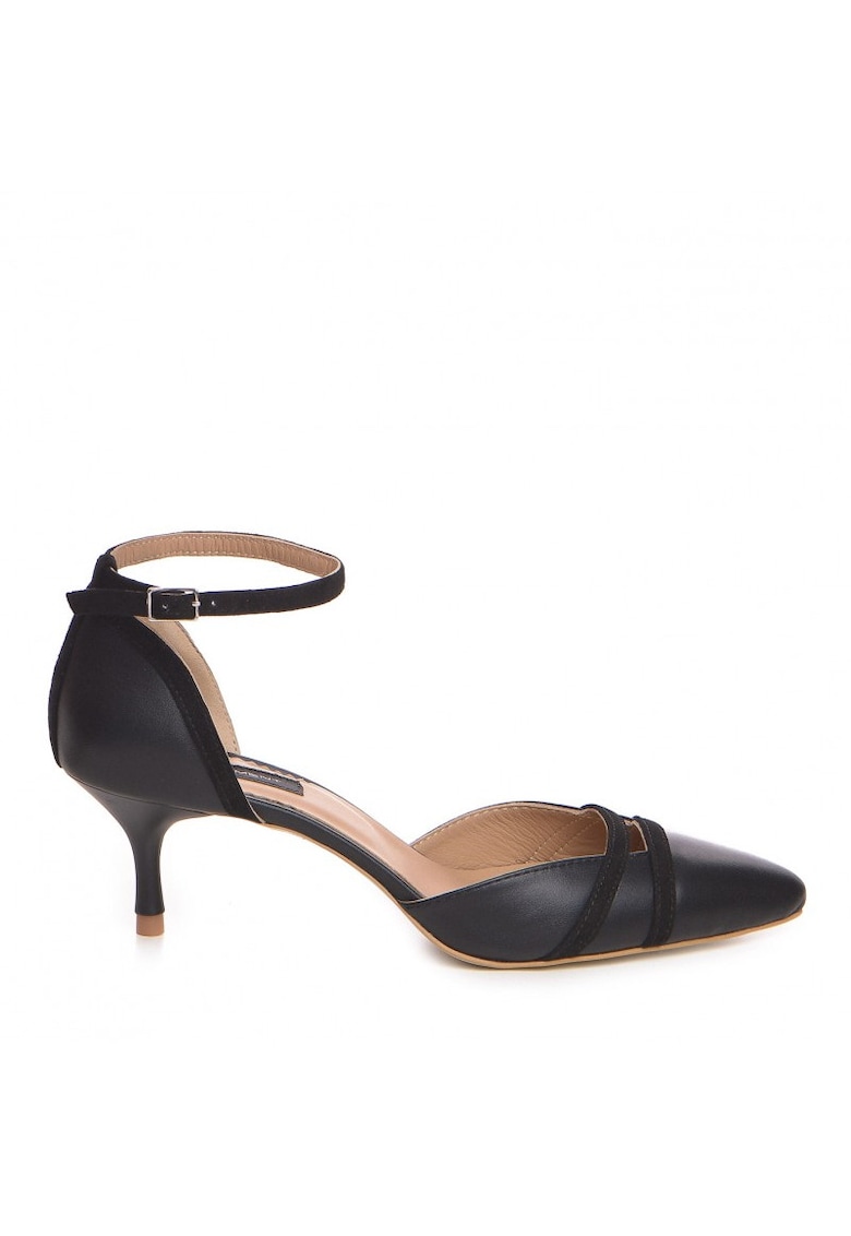 Pantofi stiletto piele naturala Negru Adele