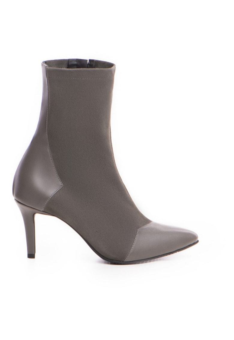 Botine Dama Piele Naturala Gri Noiré