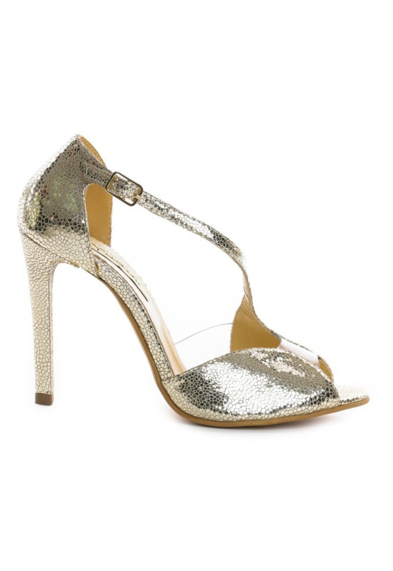 Sandale piele naturala Muse Gold Sparkle