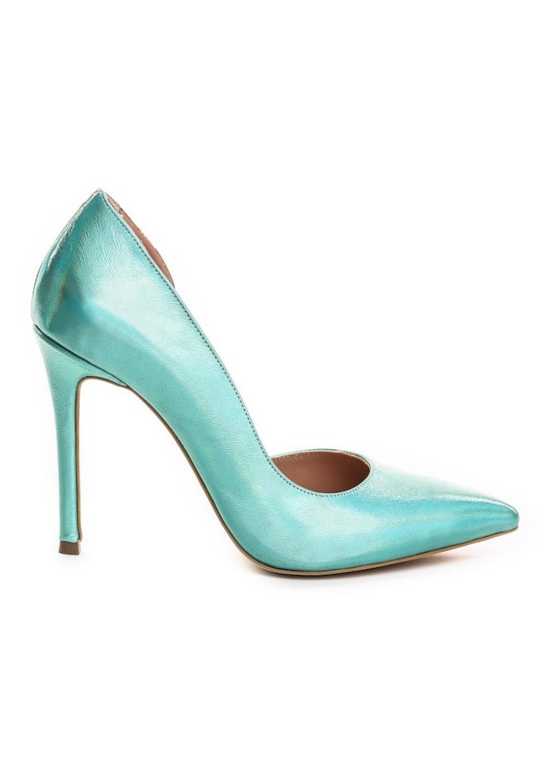 Pantofi stiletto piele naturala menta Sidefat Cut
