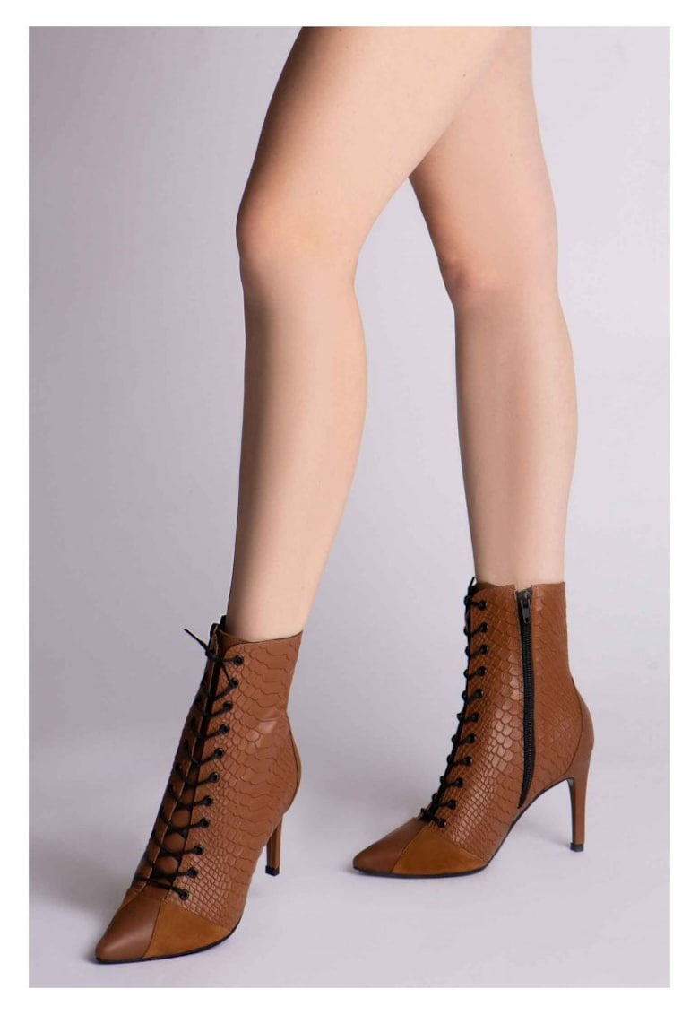 Botine Dama Piele Naturala Camel Daria