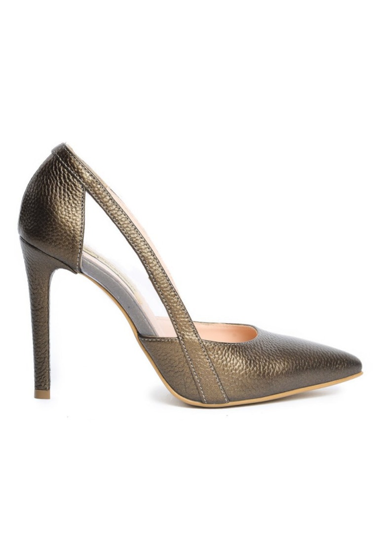 Pantofi stiletto piele naturala Maro Transparent