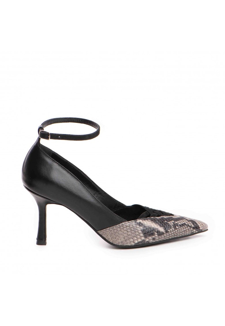 Pantofi stiletto piele naturala Negru Yasmina