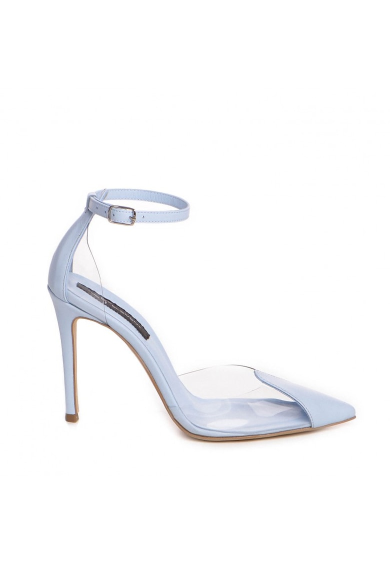 Pantofi stiletto piele naturala Bleu Whitney