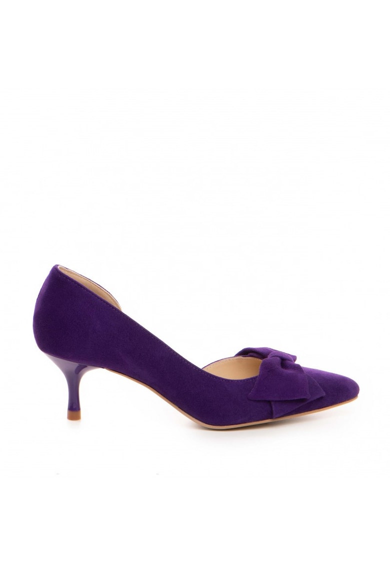 Pantofi stiletto piele naturala Mov Cut