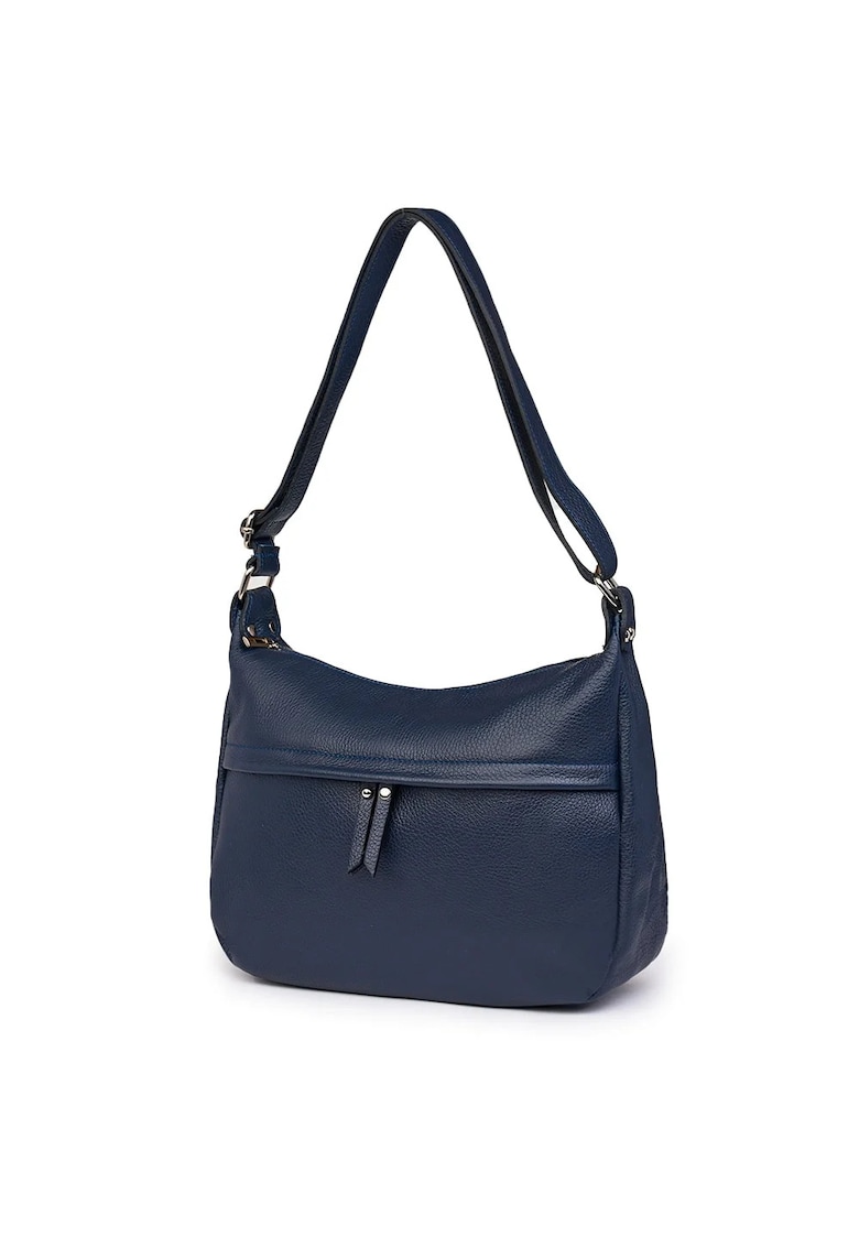 Poseta din piele naturala Amelia - bleumarin - 24x32x12cm - 2 compartimente