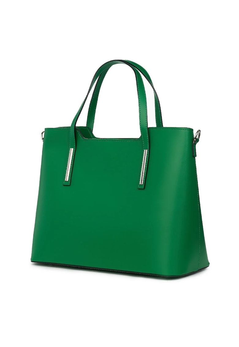 Geantă dama piele Ligia - verde - 27x37x15cm - două compartimente