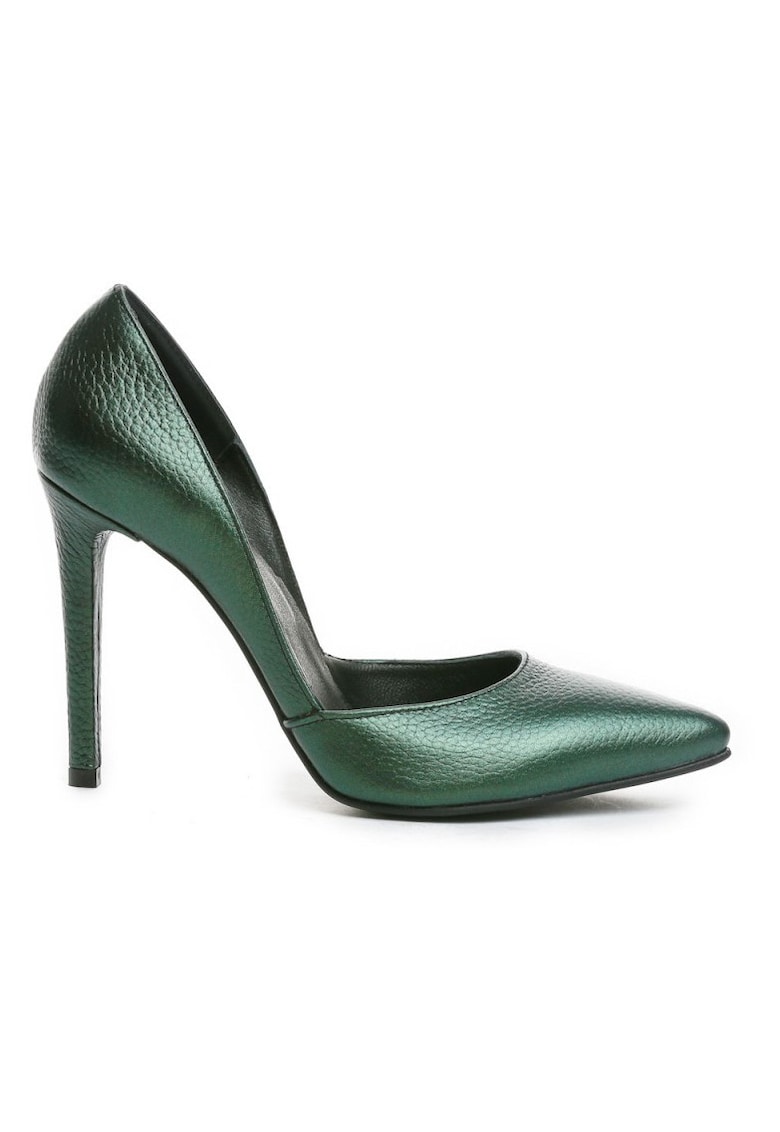 Pantofi stiletto piele naturala Verde - Marimea