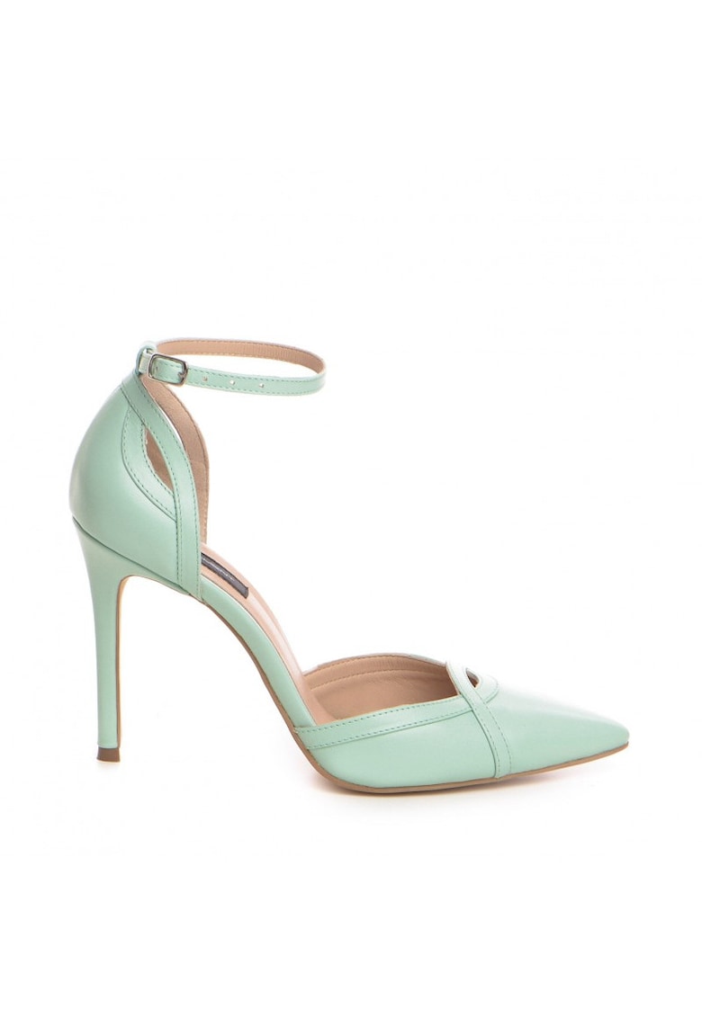 Pantofi stiletto piele naturala Menta Ashanti