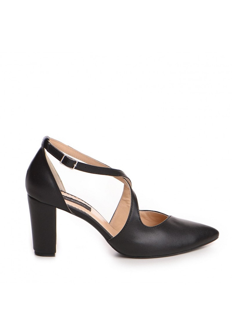 Pantofi Stiletto Piele Naturala Negru Mary