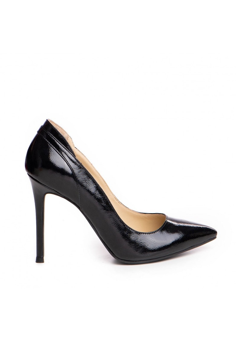 Pantofi stiletto piele naturala Negru Sasha - Marimea