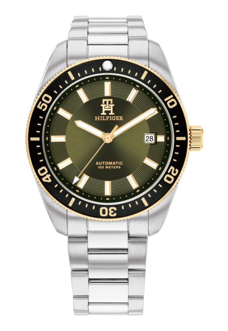 Мъжки часовник Th85 - 40 mm - зелена циферблата - автоматичен механизъм - неръждаема стомана - водоустойчивост 10 ATM