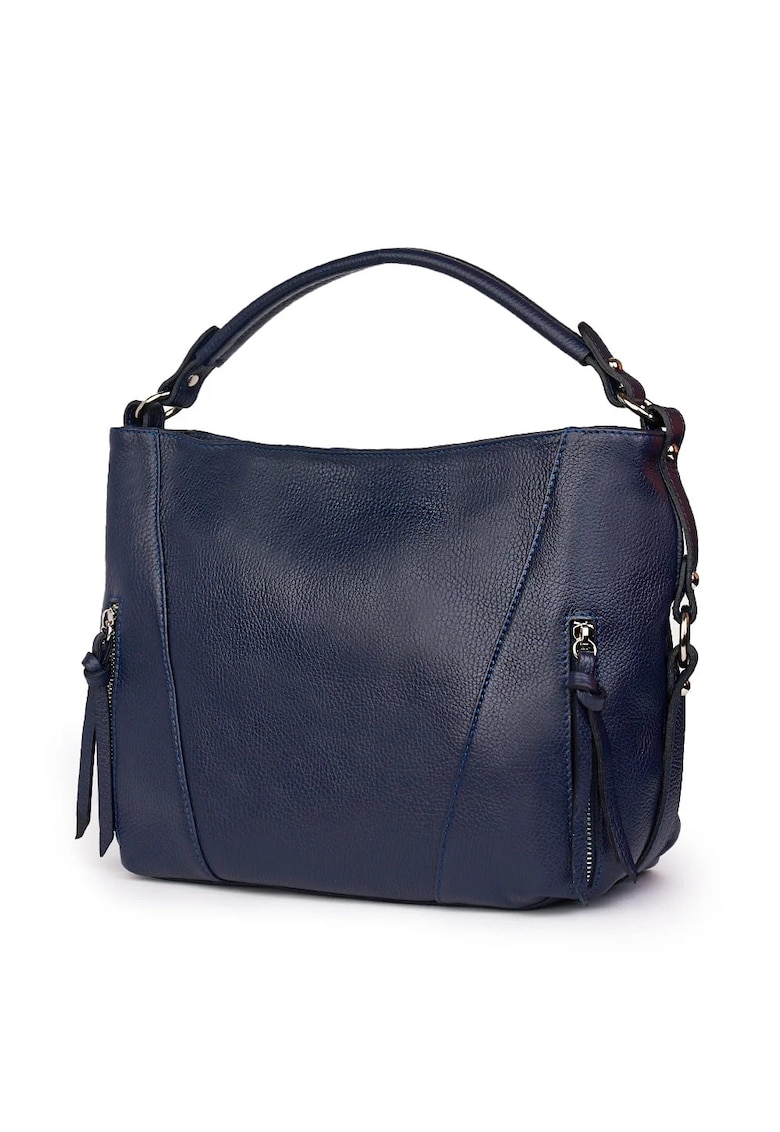 Geantă femei - Samira - piele naturală - bleumarin - 27x38x10cm
