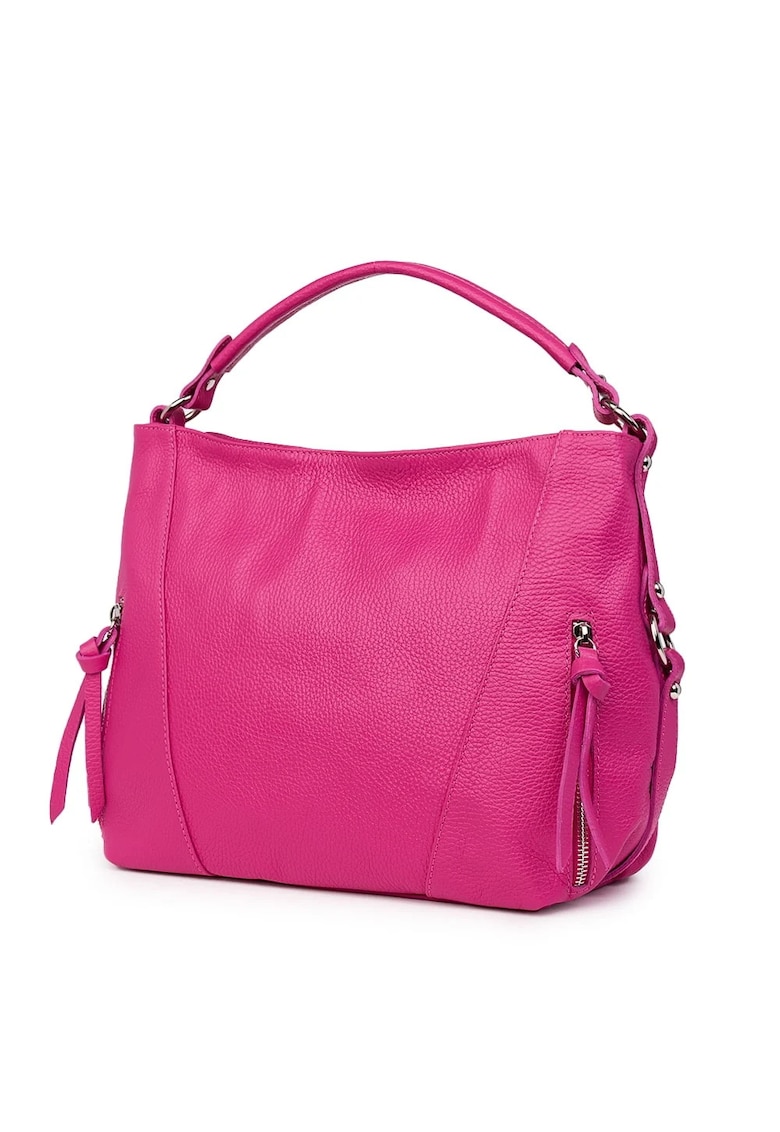 Geantă dama Samira fucsia - din piele naturală - dimensiuni 27x38x10cm - compartimente multiple