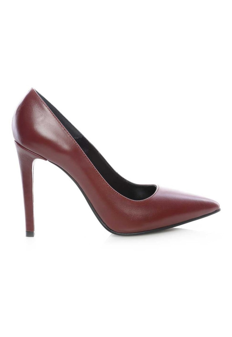 Pantofi stiletto piele naturala Marsala