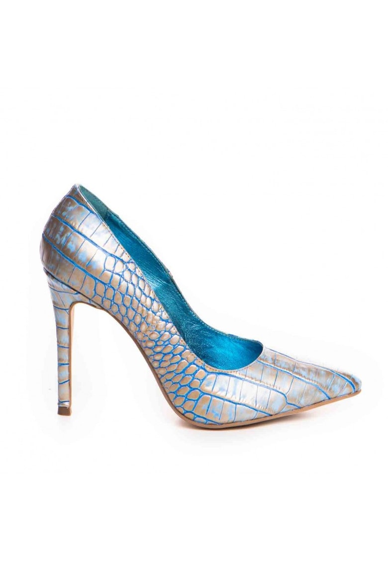 Pantofi stiletto piele naturala Bleu - Marimea - The 5th Element - imagine 1