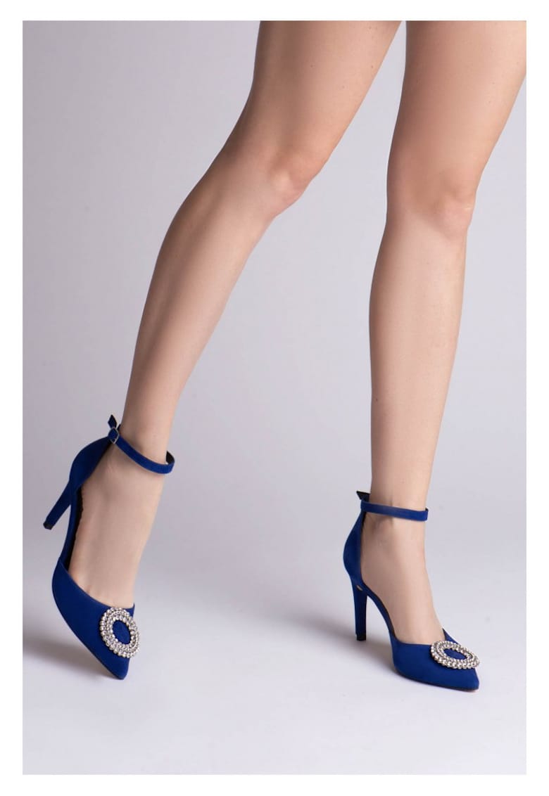 Pantofi Piele Naturala Dama Albastru Royal
