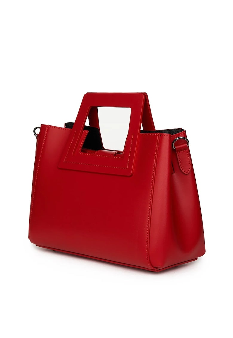 Geantă dama - Armina - piele naturală - roșie - 21x32x10cm