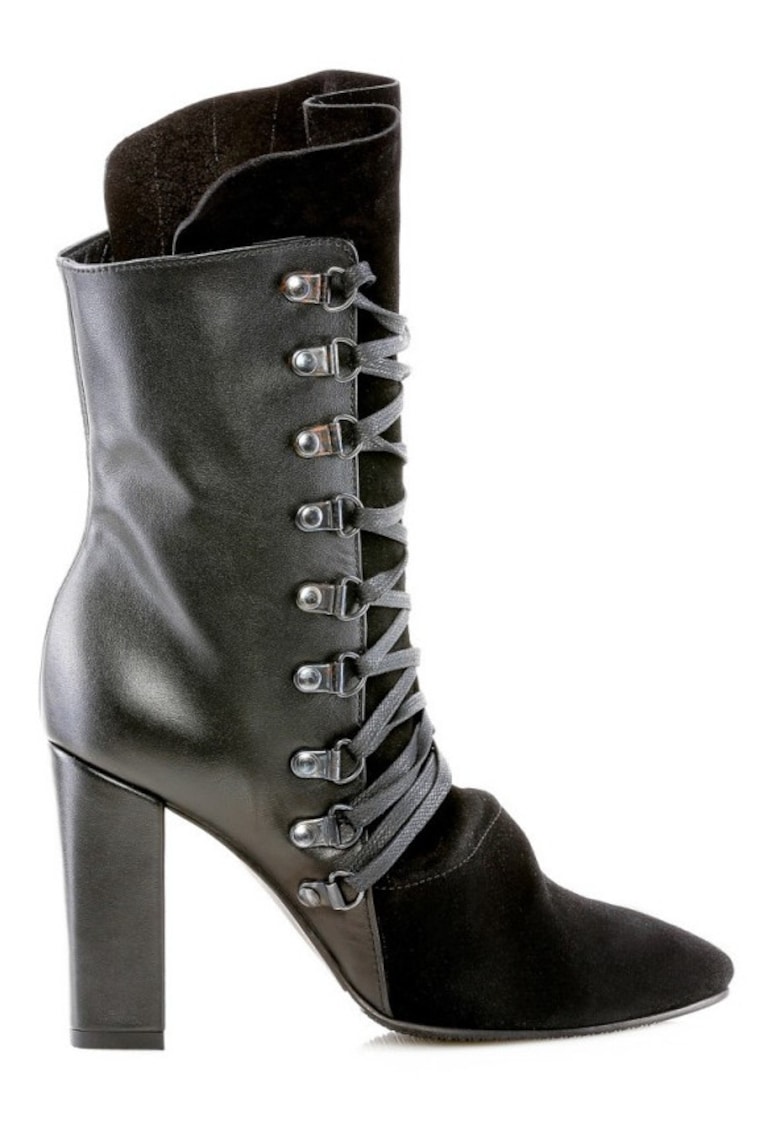 Ghete dama Piele Naturala Wrap Black