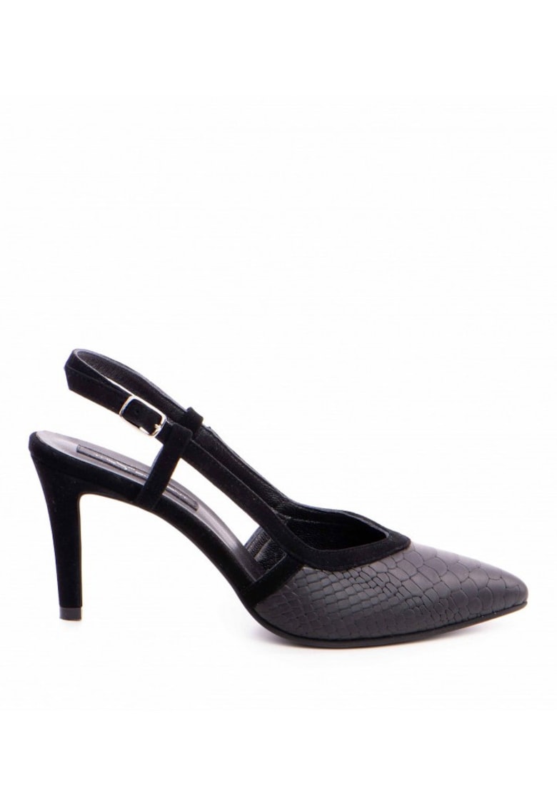 Pantofi stiletto piele naturala Negru Sutton - Marimea