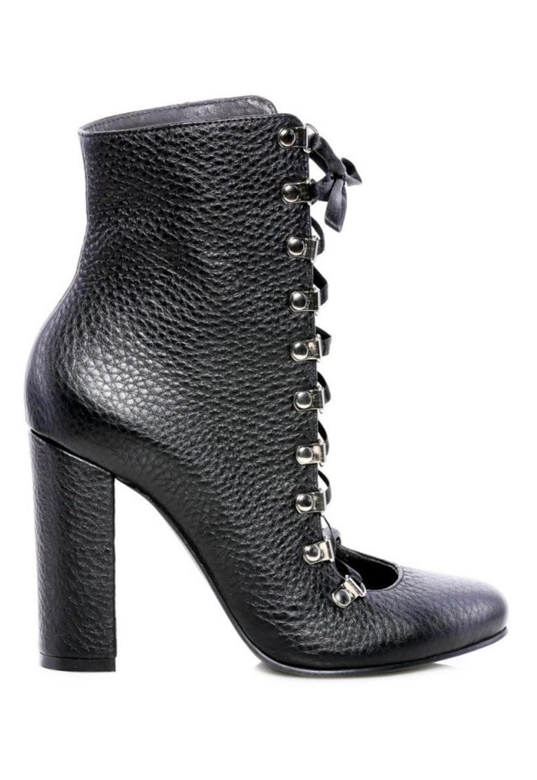 Ghete dama Piele Naturala Ballerina Negru