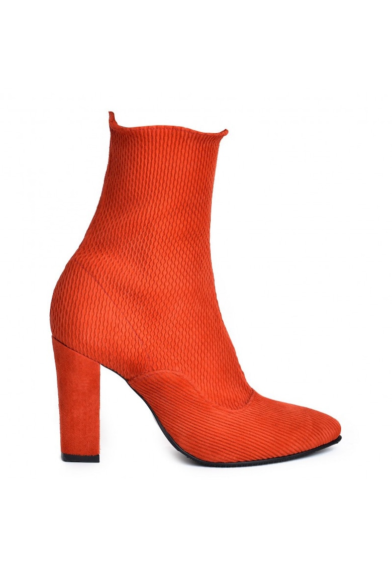 Ghete dama Piele Naturala Rosu Stretch Boots
