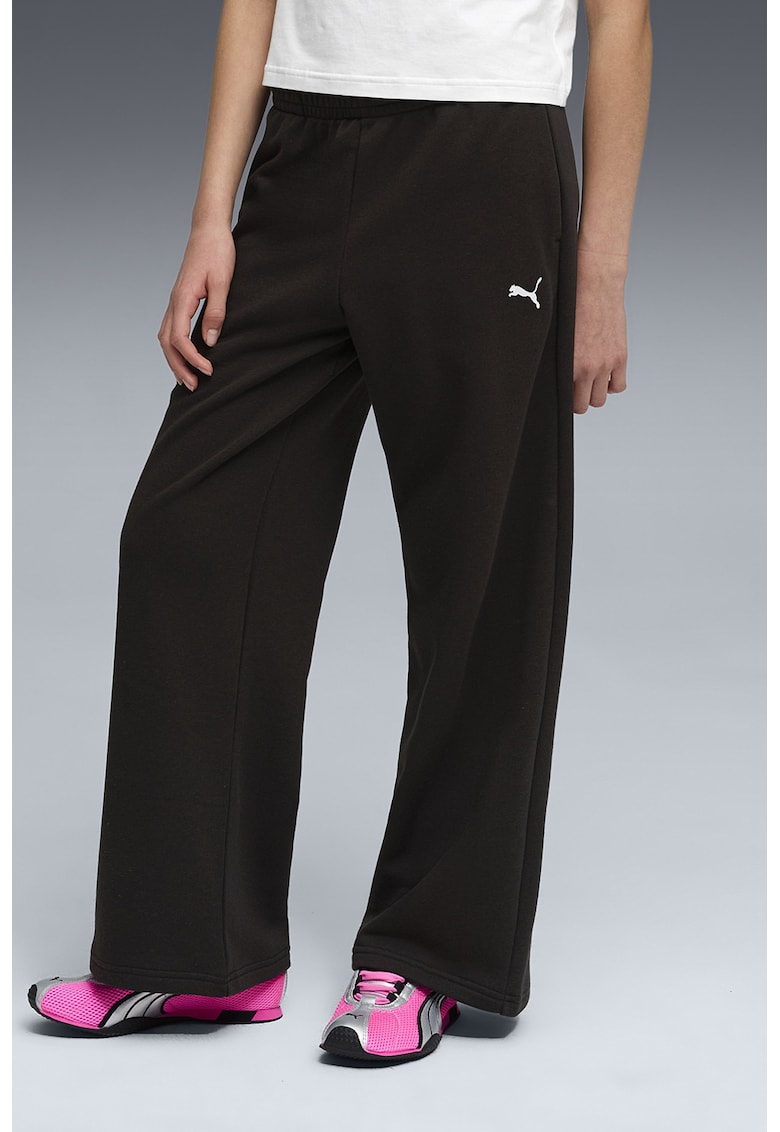 Pantaloni de trening ampli cu snur in talie - Negru