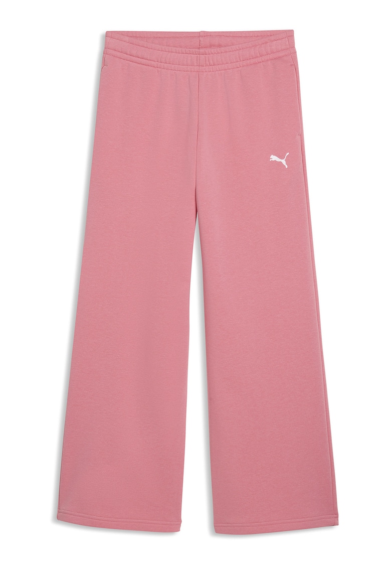 Pantaloni de trening ampli cu snur in talie - Roz