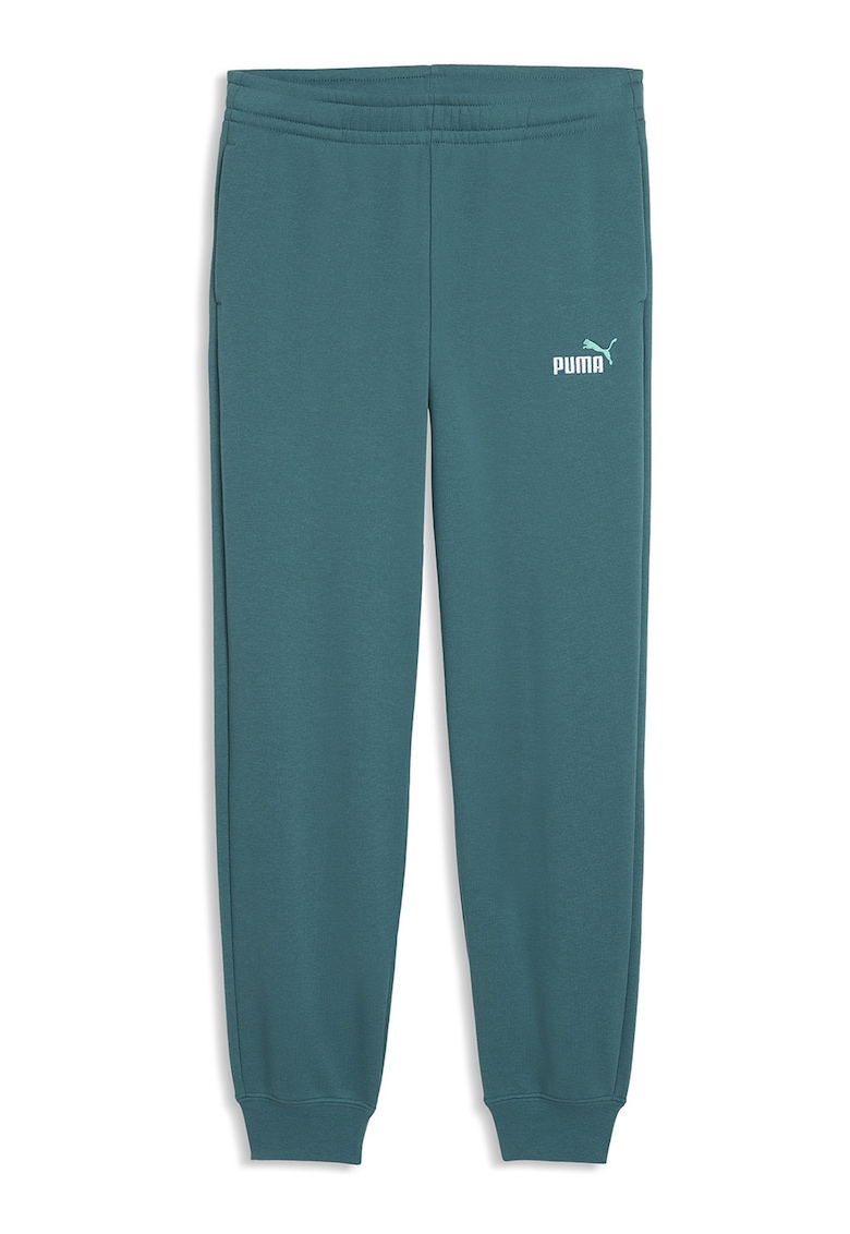 Pantaloni de trening cu talie elastica si logo brodat - Verde persan