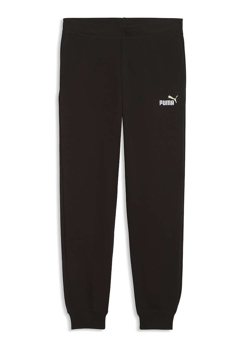 Pantaloni de trening cu talie elastica si logo brodat - Negru
