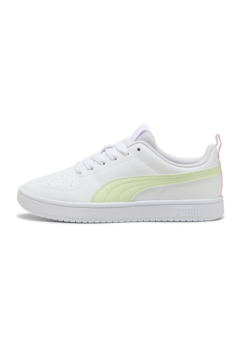 Pantofi sport Rickie low-cut din piele ecologica cu perforatii - Alb/Roz/Verde fistic