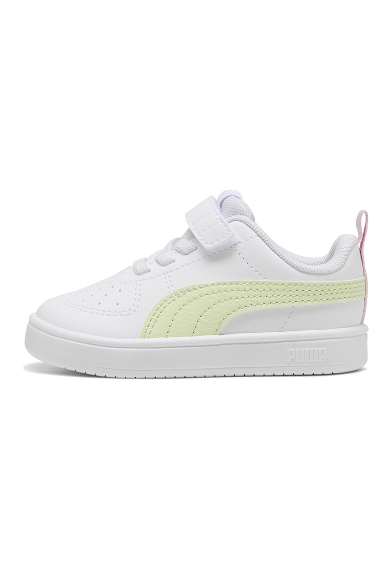 Pantofi sport unisex Rickie AC+ din piele ecologica cu inchidere velcro - Alb/Roz/Verde fistic
