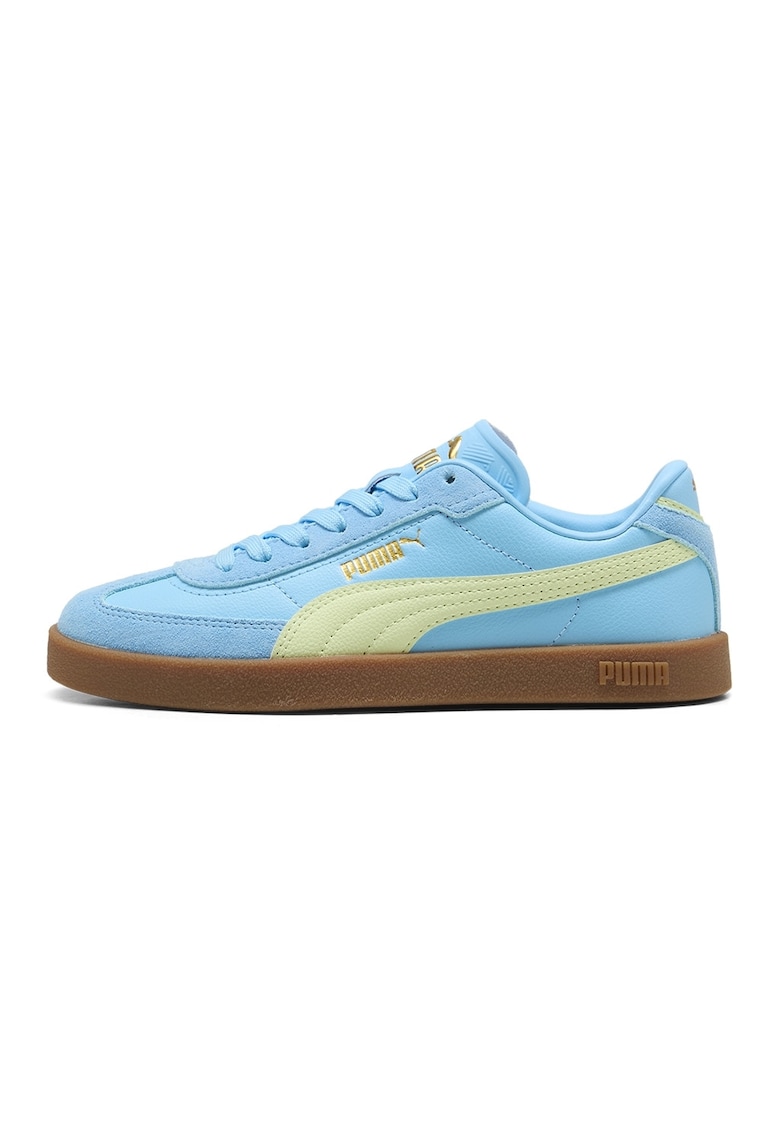 Pantofi sport Club II Era cu detalii din piele intoarsa - Galben pal/Albastru deschis neon