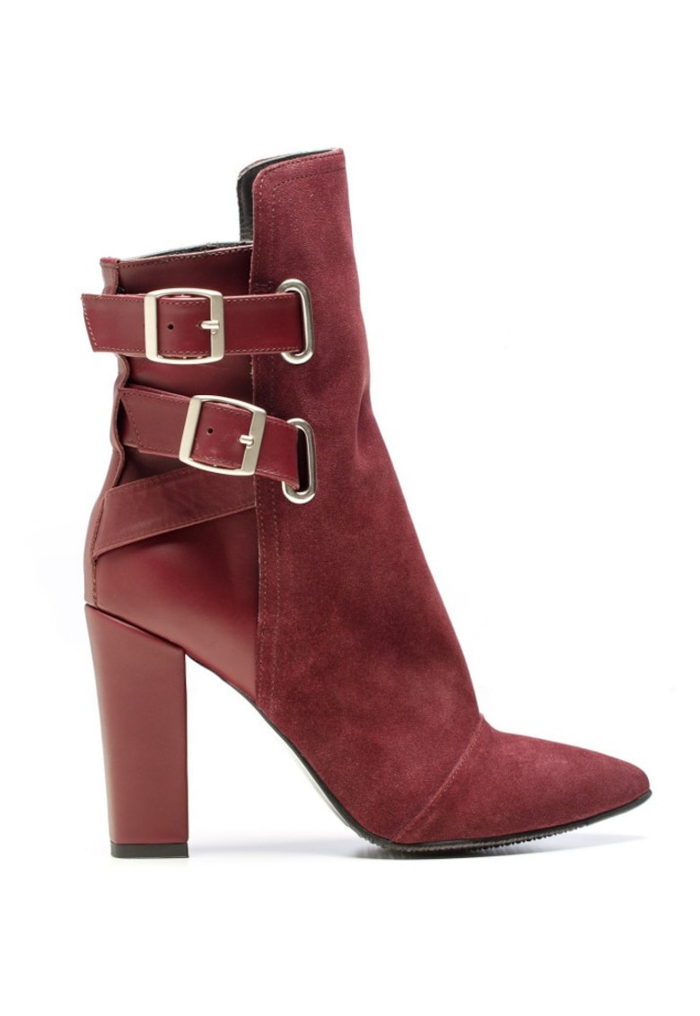 Ghete dama Piele Naturala Burgundy Rock the City