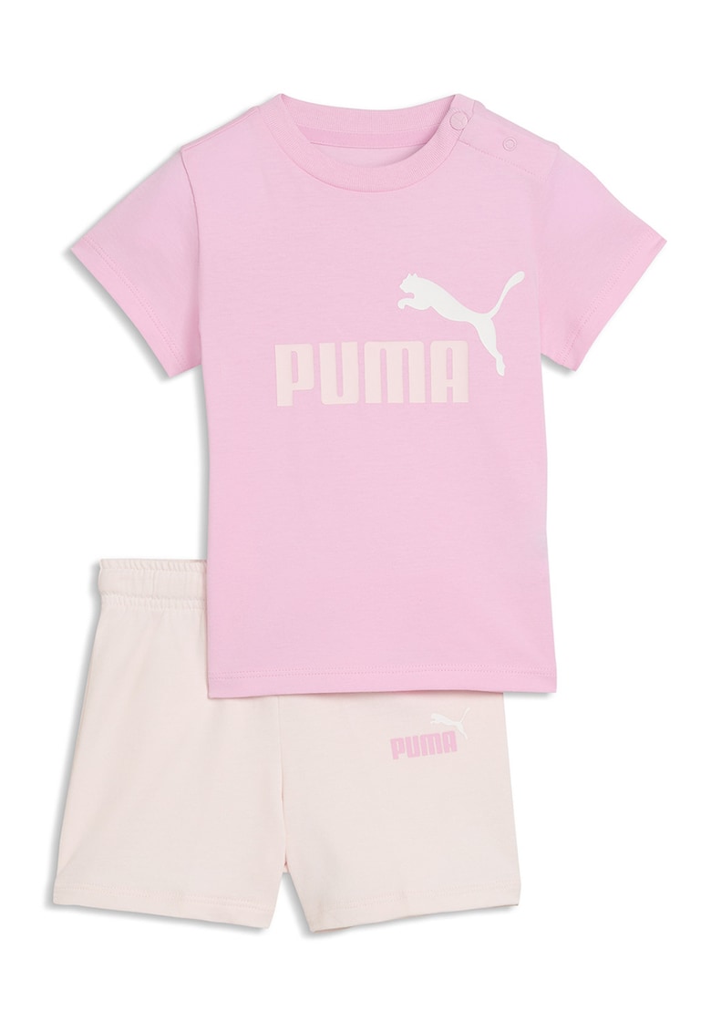 Set de tricou si pantaloni scurti Minicats - Bej/Roz