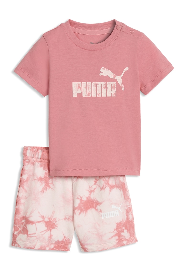 Set de tricou si pantaloni scurti cu model tie-dye - 2 piese - Roz - Roz pal -