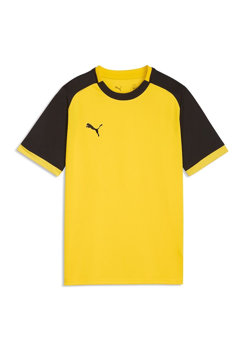 Tricou cu design colorblock - pentru fotbal - Negru/Galben sofran