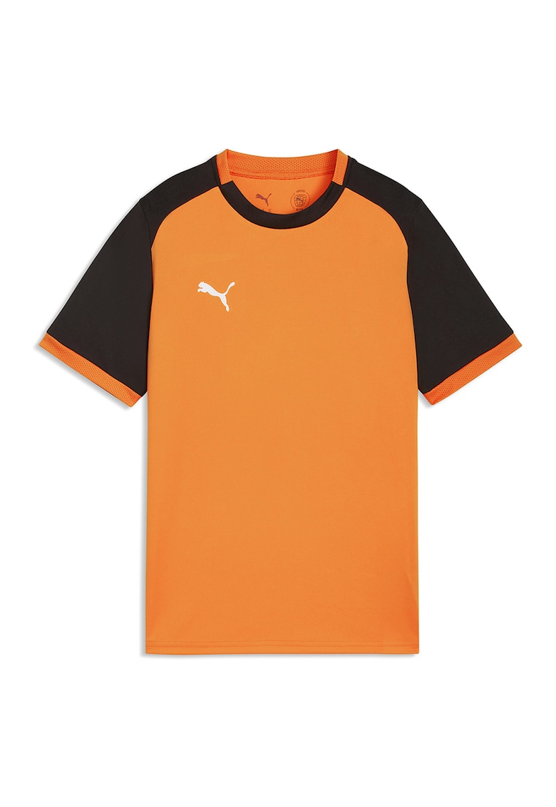 Tricou cu design colorblock - pentru fotbal - Negru/Portocaliu