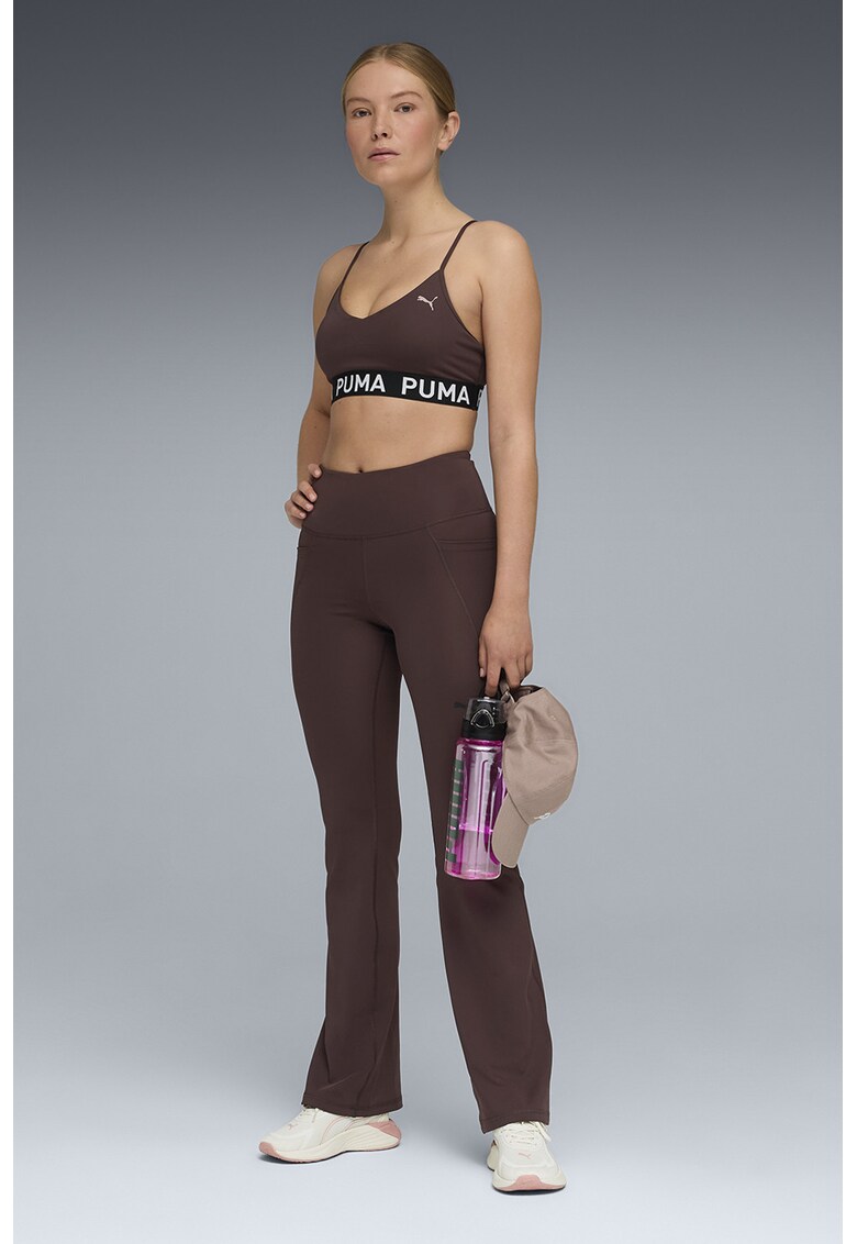 Pantaloni cu croiala bootcut pentru fitness Essential - Maro cognac